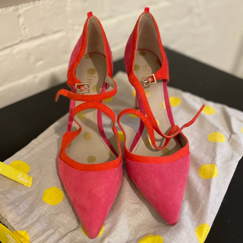 Boden leather suede heels
